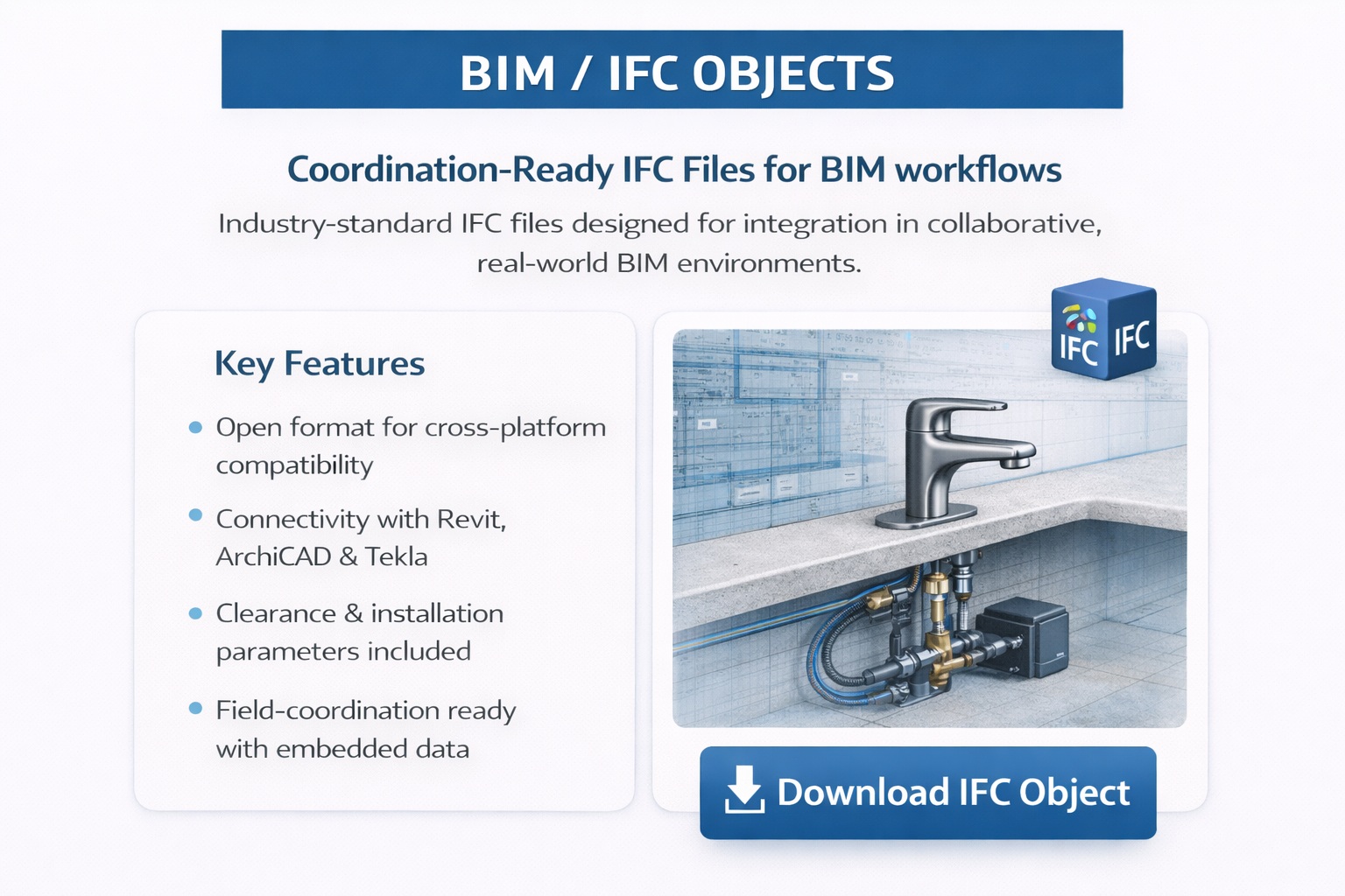 IFC BIM object touchless faucet